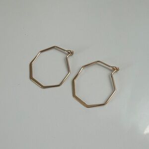 Thin Gold Hexagon Hoops